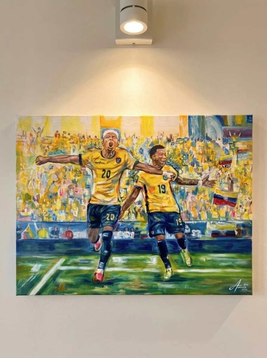 Gonzalo Plata y Nilson Angulo, acrílico sobre lienzo, 40 x 30 cm