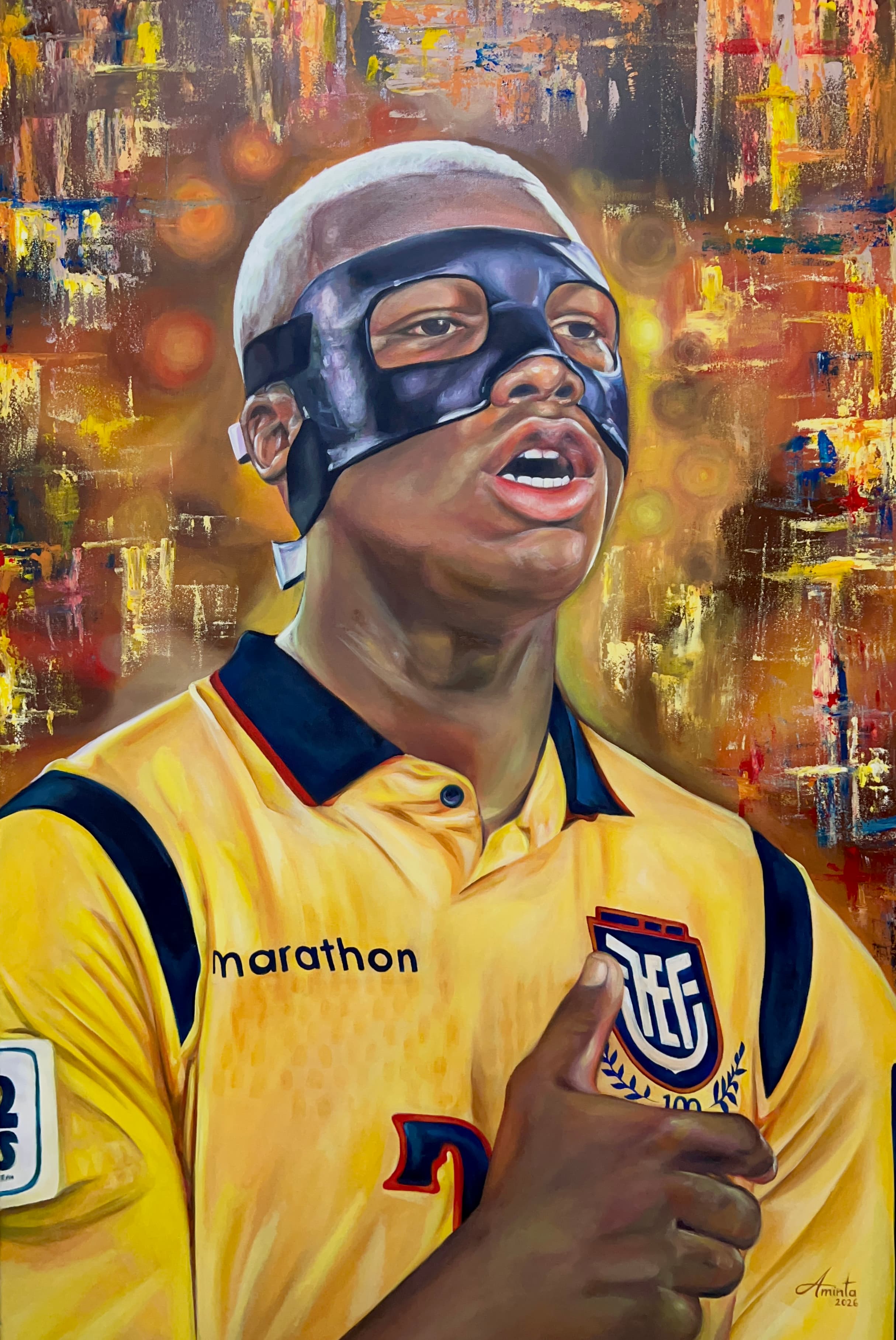 Niño Moi, óleo y acrílico sobre lienzo, 100 x 150 cm